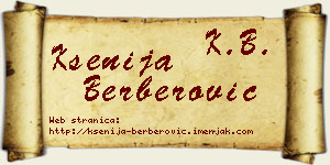 Ksenija Berberović vizit kartica